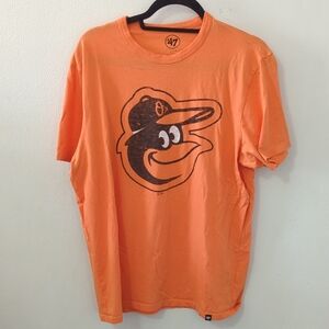 '47 Baltimore Orioles T-shirt Orange Black Major League Baseball Men's Size L